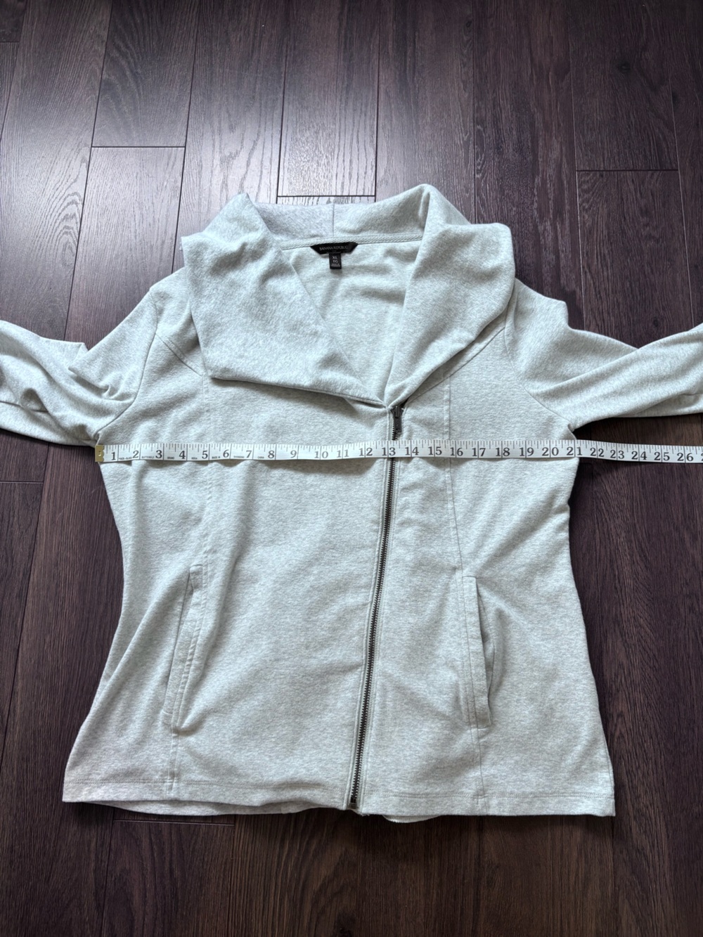 ⚡ Banana Republic Grey Asymmetrical Zip Jacket XL - Picture 6 of 9